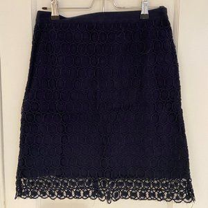 Navy blue skirt with lace overlay